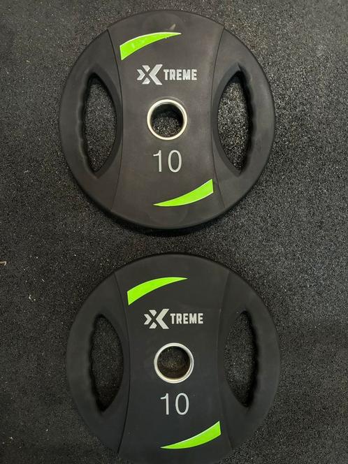 Xtreme Olympische TPU Schijven 10kg (set), Sport en Fitness, Fitnessmaterialen, Nieuw, Halterschijven, Armen, Benen, Borst, Buik