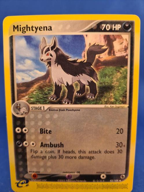 Mightyena 42/109 - Ruby &amp; Sapphire, Hobby en Vrije tijd, Verzamelkaartspellen | Pokémon, Gebruikt, Losse kaart, Verzenden