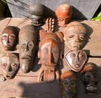 MASKERS HOUT AFRIKA VERZAMELING CHOKWE-SENOFU-PENDE, Antiek en Kunst, Ophalen of Verzenden