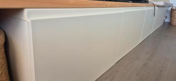 Besta, Ikea, wit, 240 + 120 4x kastje, 1x lade en open vak