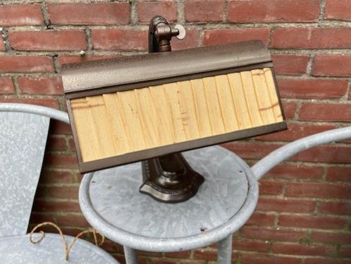 Bankierslamp Notarislamp Bureaulamp Vintage, Huis en Inrichting, Lampen | Tafellampen, Gebruikt, Minder dan 50 cm, Metaal, Stof