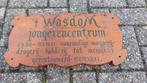 Vintage Oude houten bord 't Wasdom jongerencentrum, Antiek en Kunst, Antiek | Wandborden en Tegels, Ophalen of Verzenden