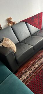 Grote leren hoekbank voor 9 personen, Huis en Inrichting, Gebruikt, 100 tot 125 cm, Hoekbank, 300 cm of meer