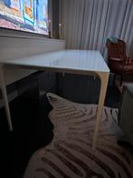 Witte eettafel (glasplaat), Huis en Inrichting, Tafels | Eettafels, Ophalen, Gebruikt, 50 tot 100 cm, Glas