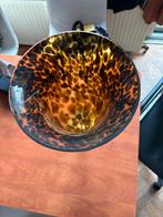 Grote glazen vaas, handgemaakt, bruin, Ophalen, Gebruikt, Overige kleuren, Glas