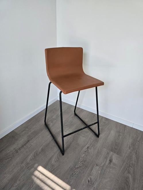 6x Barkruk bruin leder, Huis en Inrichting, Barkrukken, Gebruikt, 5 krukken of meer, Ophalen
