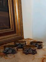 4 Prachtige oude servetringen met druiventrosjes, Ophalen of Verzenden