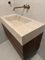 Travertine look wasbakken, Ophalen, Nieuw, Minder dan 100 cm, Wasbak of Wastafel