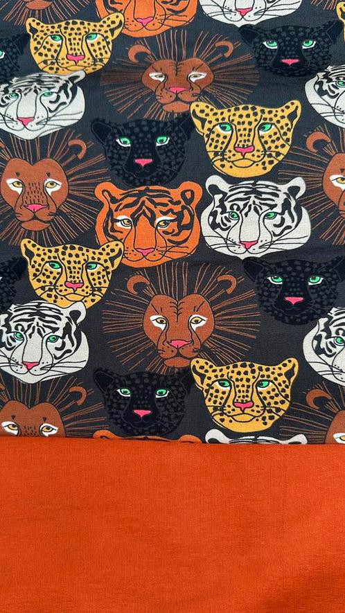 Set panter tricot + unie french terry, Hobby en Vrije tijd, Stoffen en Lappen, Nieuw, Katoen, 120 cm of meer, 30 tot 200 cm, Ophalen of Verzenden