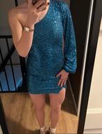 Blauwe Pailletten Jurk, Kleding | Dames, Jurken, Zo goed als nieuw, Maat 36 (S), Boven de knie, Verzenden
