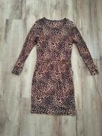 Prachtige bruine panterprint jurk van Juffrouw Jansen, mt XS, Kleding | Dames, Jurken, Bruin, Onb, Ophalen of Verzenden, Onb