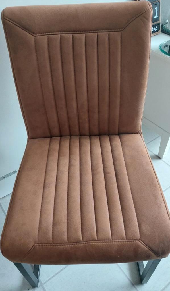 Stoffen Stoel - Comfortabel en Stijlvol, Huis en Inrichting, Stoelen, Gebruikt, Eén, Metaal, Stof, Bruin, Ophalen