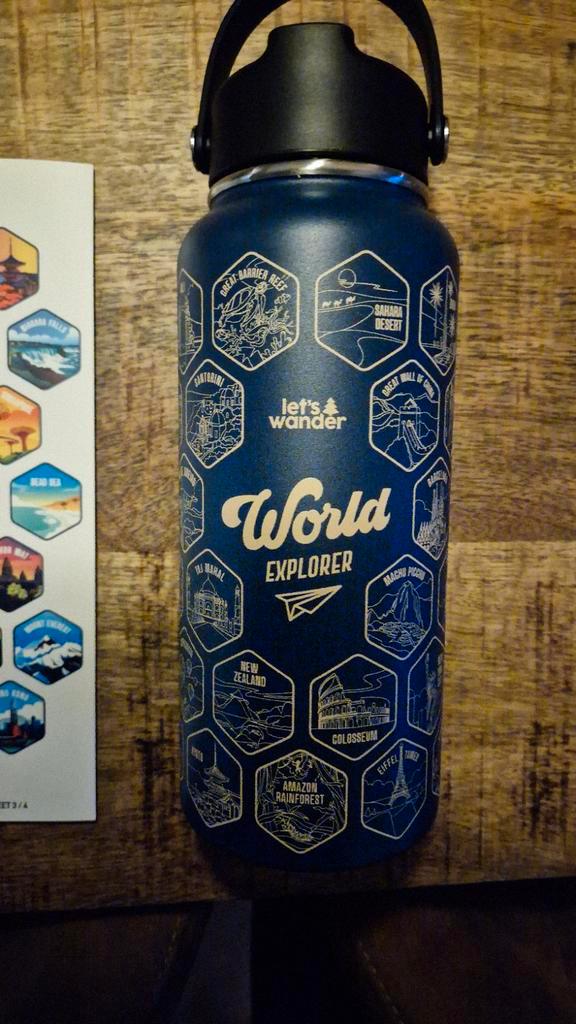 World Explorer drinkbeker met stickers, Sport en Fitness, Bidons, Nieuw, Ophalen of Verzenden