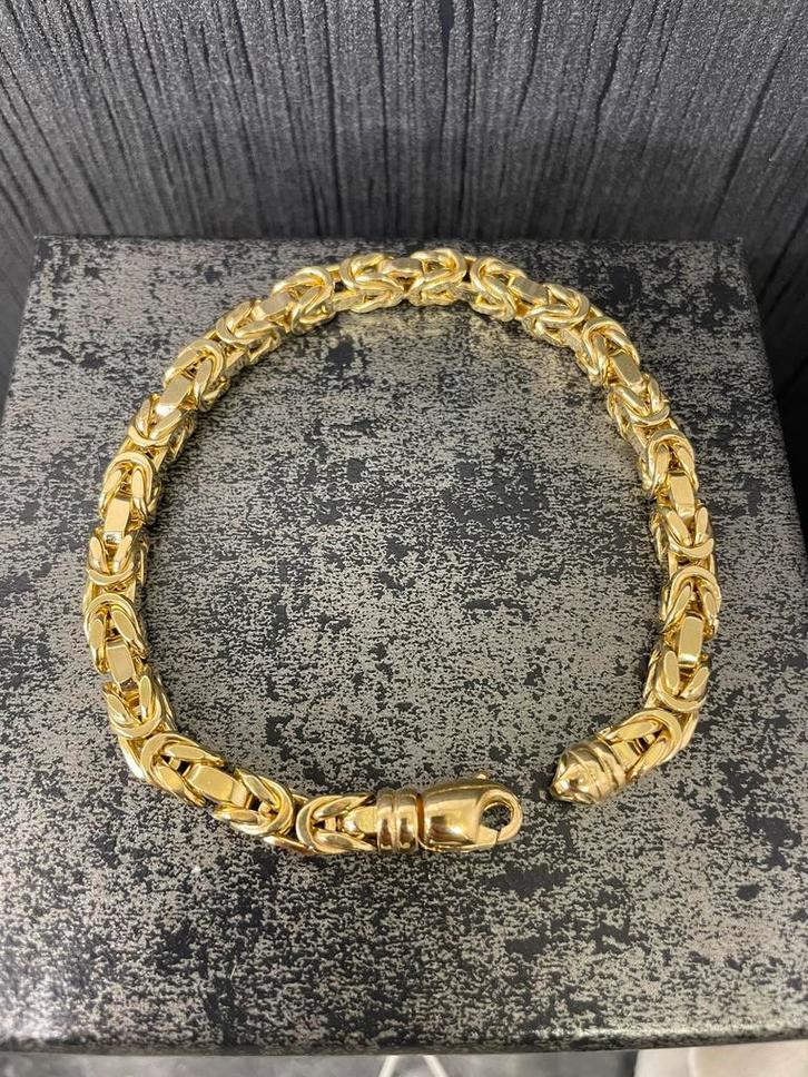 14k gouden armband koningsschakel dik schakel, Sieraden, Tassen en Uiterlijk, Armbanden, Ophalen of Verzenden