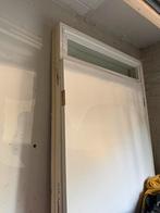 Hardhouten kozijn met bovenlicht incl deur en beslag, Gebruikt, 80 tot 100 cm, Binnendeur, Ophalen of Verzenden