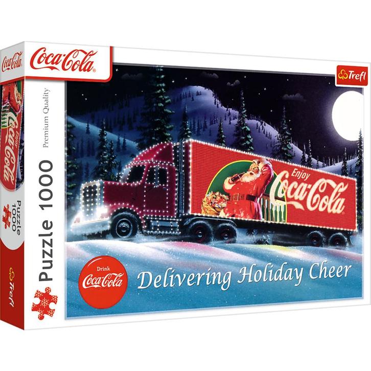 Trefl: Coca Cola Kersttruck 1000 stukjes, Hobby en Vrije tijd, Denksport en Puzzels, Nieuw, Legpuzzel, 500 t/m 1500 stukjes, Ophalen of Verzenden