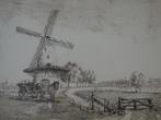 Ets zicht op Ravenstein, molen paard en wagen A. van Woensel, Antiek en Kunst, Verzenden