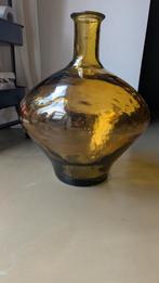 Prachtige grote okergele vaas, Ophalen, Geel, Minder dan 50 cm, Glas