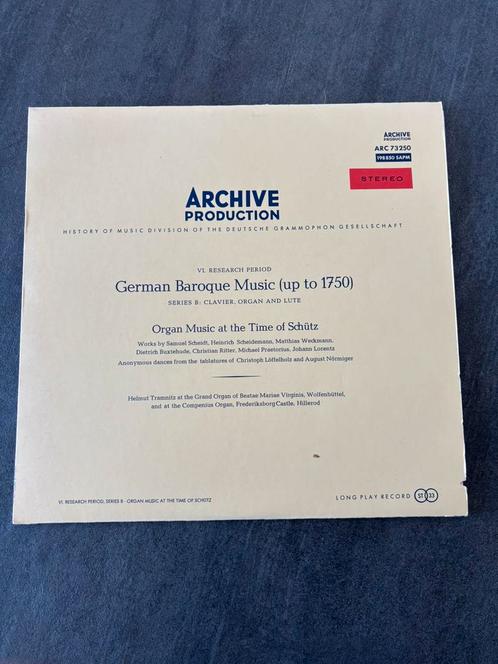 Duitse barok Organ Music at the Time of Schütz (DG Archive), Cd's en Dvd's, Vinyl | Klassiek, Zo goed als nieuw, Barok, Overige typen