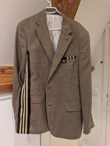 Upcycled Adidas Blazer Brown Beige Gold  beschikbaar voor biedingen
