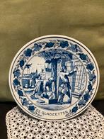 Delfts blauw wandbord De Glaszetter (100226), Ophalen of Verzenden