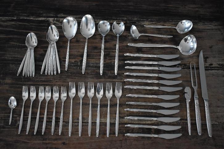 Gero 100 Zilvium 234 Excellence cassette aanvul mes vork etc, Antiek en Kunst, Antiek | Keukenbenodigdheden, Ophalen of Verzenden