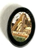 Antiek Victoriaans  Italiaans Micro Mozaiek “ruine en berg”, Ophalen of Verzenden, Overige materialen, Overige typen