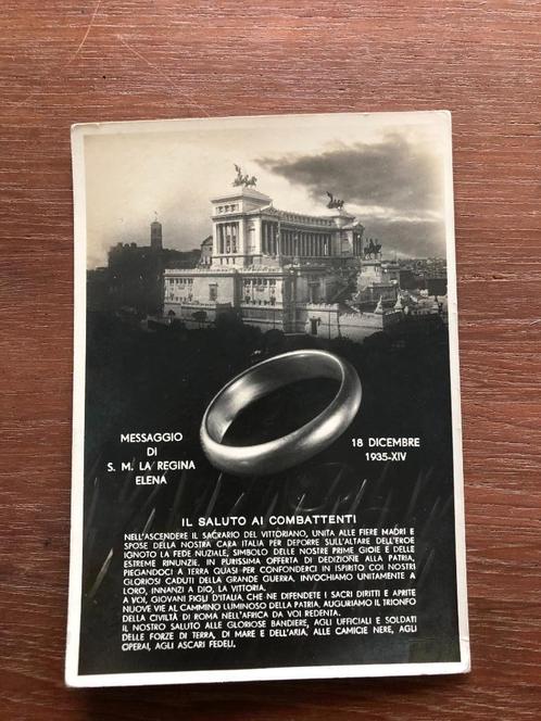 1935 Fascsitsich Italiaanse ansichtkaart ter ere van de her-, Boeken, Oorlog en Militair, Gelezen, Verzenden