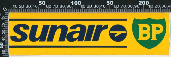 Sticker: BP - Sunair, Verzamelen, Stickers, Zo goed als nieuw, Bedrijf of Vereniging, Ophalen of Verzenden