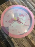 Klok kinderkamer eenhoorn roze, Ophalen of Verzenden, Zo goed als nieuw, Klok