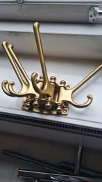 2 messing Wandkapstokken met 5 Haken, Ophalen, Gebruikt, Metaal, Wandhaken