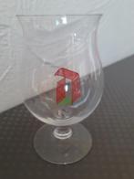 Duvel glas D rood/groen lijntjes (Zeldzaam), Ophalen of Verzenden, Zo goed als nieuw, Glas of Glazen, Duvel