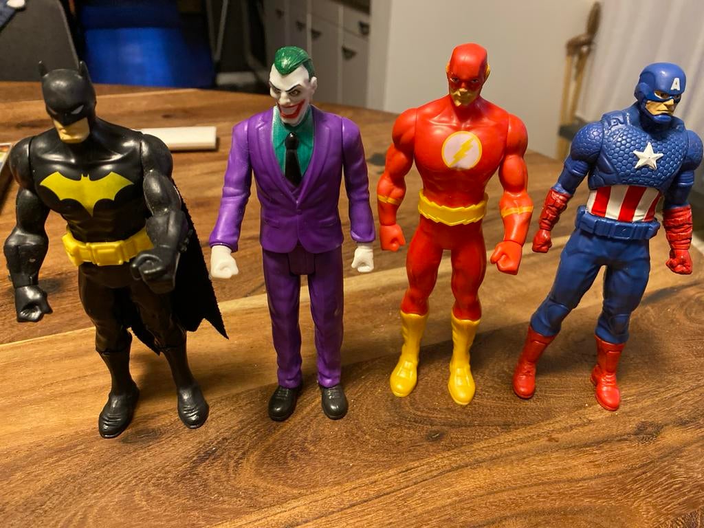 Superhelden Actiefiguren Set - Batman, Joker, Flash, Captain, Ophalen of Verzenden, Gebruikt