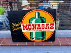 Vintage Monagaz Reclamebord, Reclamebord, Gebruikt, ., Ophalen of Verzenden