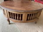 Antieke Ronde Salontafel met Opbergruimte, Ophalen, Gebruikt, 100 tot 150 cm, Rond