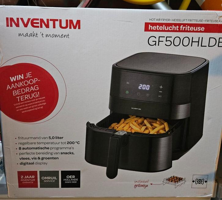 Inventum GF500HLDE Heteluchtfriteuse - Nieuw!, Witgoed en Apparatuur, Frituurpannen, Nieuw, 4 liter of meer, Uitneembare binnenpan