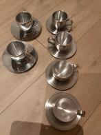 RVS Espresso Kopjes, Huis en Inrichting, Keuken | Servies, Overige materialen, Gebruikt, Ophalen of Verzenden, Effen