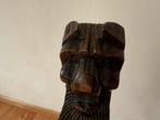 Antieke Dagobert Stoel met Leeuwenkopjes, Eikenhout., Antiek en Kunst, Ophalen of Verzenden