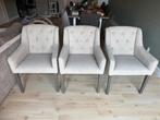 3 stoelen en eetbank landelijk/ beige, Huis en Inrichting, Gebruikt, Overige kleuren, Drie, Ophalen of Verzenden