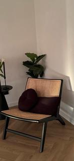 Lounge Stoel - Zwart Hout & Rotan, Huis en Inrichting, Ophalen, Zwart, Zo goed als nieuw, Eén
