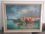 Haven schilderij 95x74cm, Antiek en Kunst, Ophalen