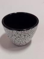 Jasba W. Germany bloempotje craquele zwart / wit hoogte 6 cm, Ophalen, Huis en Inrichting