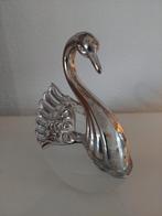 Vintage Zwaan van Metaal en IJsglas, Gebruikt, Ophalen of Verzenden, Metaal, Grijs