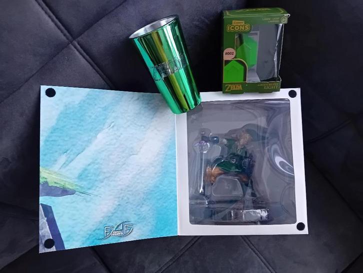 Zelda set – Link figuur, rubis lamp & groot glas, Verzamelen, Poppetjes en Figuurtjes, Zo goed als nieuw, Ophalen of Verzenden