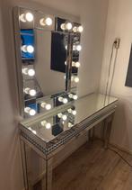 Make-up tafel / Hollywood spiegel, Huis en Inrichting, Gebruikt, Glas, Hollywood, Minder dan 100 cm
