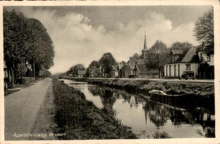 Appelscha- Langs de Vaart, Verzamelen, Ansichtkaarten | Nederland, Gelopen, Friesland, Voor 1920, Ophalen of Verzenden