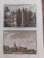 457-458 / Gekleurde gravure Huis Altena Delft  & Pijnacker, Antiek en Kunst, Kunst | Etsen en Gravures, Ophalen of Verzenden