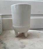 Te koop bloempot wit, Rond, Ophalen of Verzenden, Zo goed als nieuw, Minder dan 25 cm