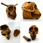 Sigarenhouder / asbak in de vorm van aap schedel composiet, Ophalen of Verzenden