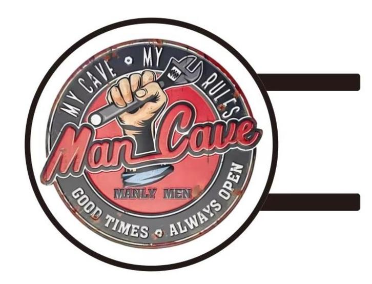 Man Cave dubbelzijdige uithangbord verlichting lamp & andere, Verzamelen, Merken en Reclamevoorwerpen, Nieuw, Lichtbak of (neon) lamp